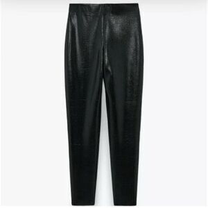 Zara Shiny Black Skinny Leggings